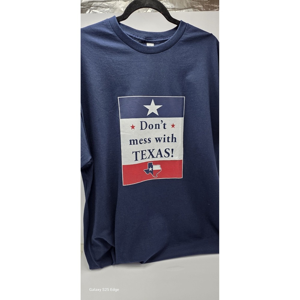 Gildan Heavy Cotton Navy Blue Dont Mess With Texas Graphic T-Shirt XL